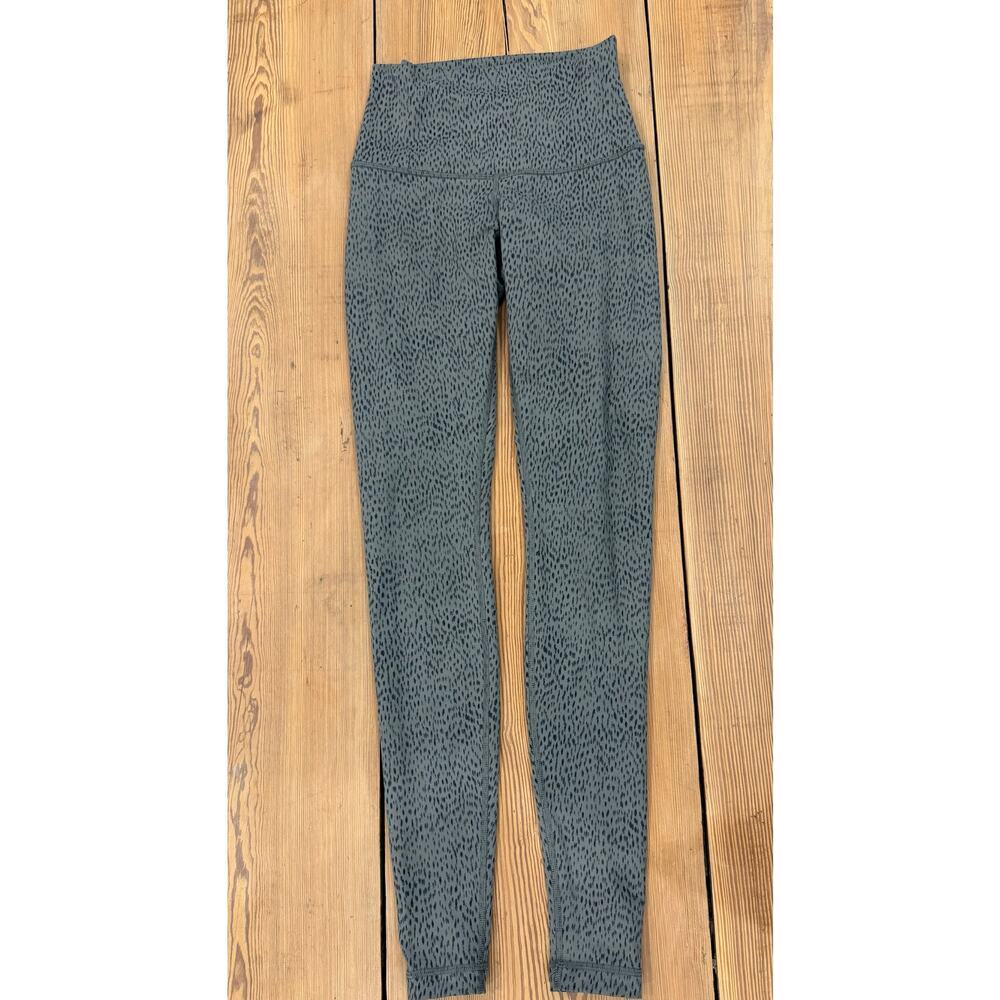 Lululemon Fold Down Grey Speckle Leggings‎ Grey/Black